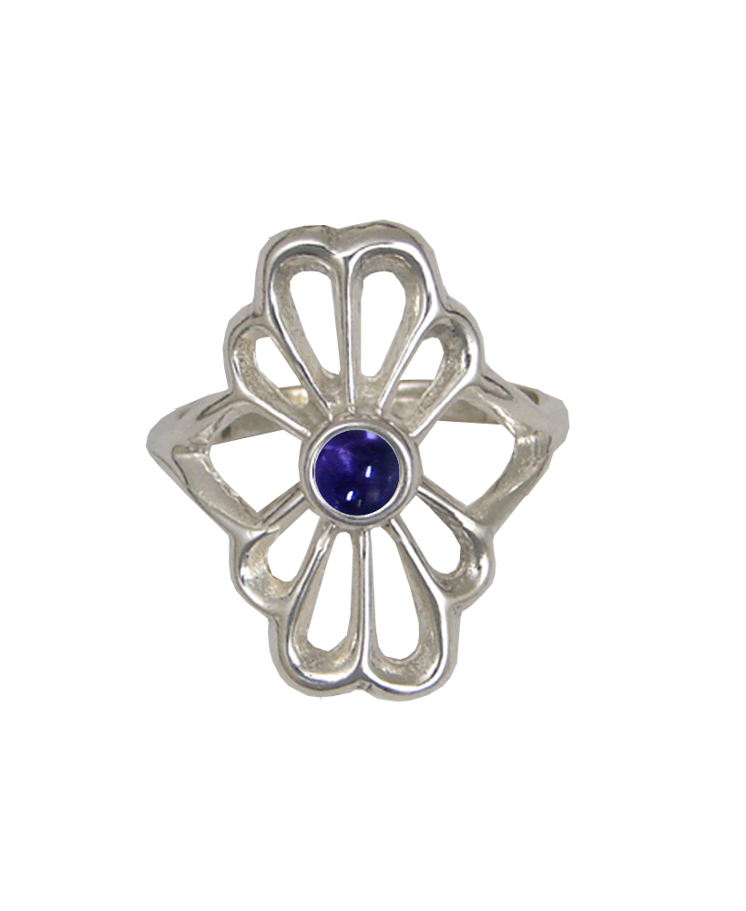 Sterling Silver Ring With Iolite Size 8